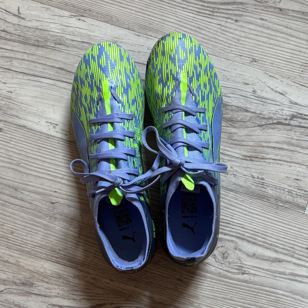 Puma Soccer Cleats - Blue and Neon Green